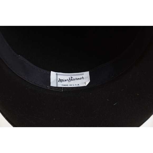 Vintage 80s Miss Bierner Michael Howard 100% Wool Rhinestone Band Ladies Hat U.S